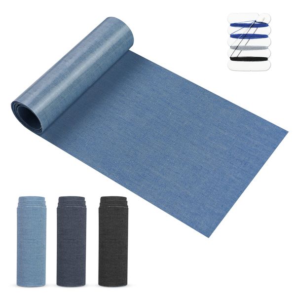 HTVRONT Iron on Patches 4" by 20" 4 Rolls- Patches for Clothing 4 Colors Denim Patches for Jeans Repair with Repair Kit