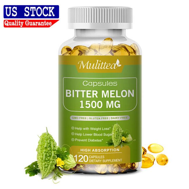 Organic Bitter Melon Extract Capsules - 120 Pills - Blood Sugar Support 1500mg