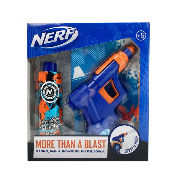 NERF GUN MORE THAN A BLAST SET (200ML BATH, S/GEL & FLANNEL)