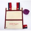 Cart Bag, Ball Case Set, Round Bag, 3 Tier Pockets, Convenient, Compact (Ivory/Wine)