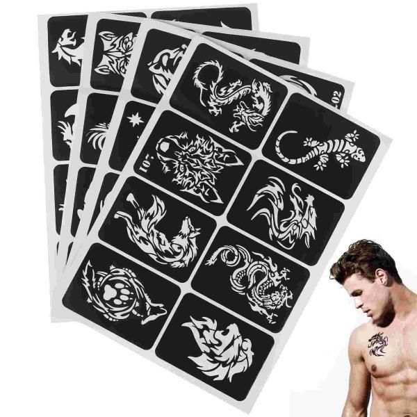 Body Face Paint Stencil Temporary Tattoo Template, Glitter Airbrush Kit