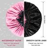 4 Pieces Jumbo Shower Cap Extra Large Shower Cap Double Layer Waterproof Shower Cap for Dreadlocks Satin Lining Reusable XL Bonnet for Women Men Thick Long Big Hair Locs Braids, 4 Colors