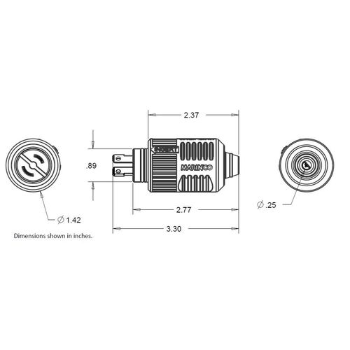 Marinco Power Products 12VBPS2.OEM ConnectPro Plug, 2 Wire