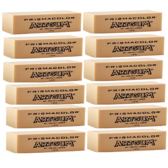 Prismacolor Design ArtGum Erasers, Beige, Pack of 12