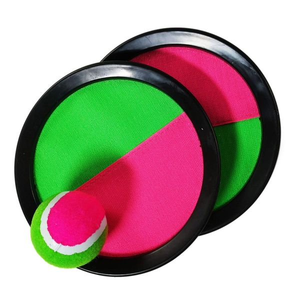 TychoTyke Toss and Catch Self Stick Paddle Game Set Black
