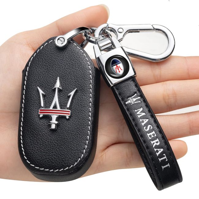 EPIZYN Key Fob Cover Case Replacement for Maserati Ghibli, Levante, Quattroporte Remote Start,Protection Key Fob Holder Car Key Cover Keychain Accessories (4Button)