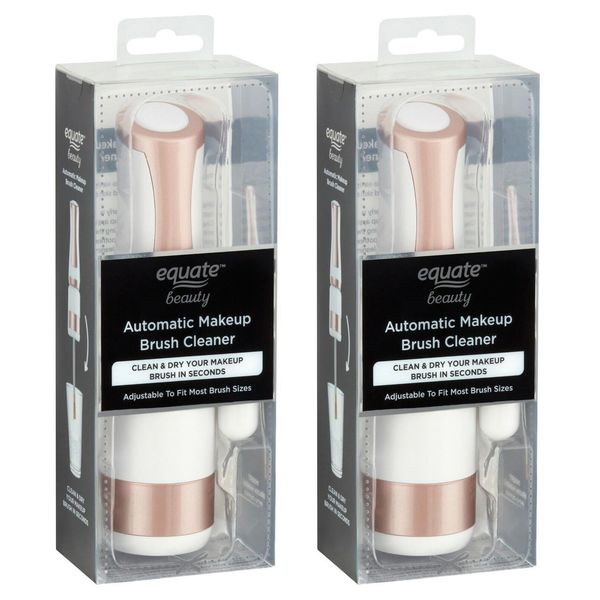 Automatic Makeup Brush Cleaner Twin Pack - Adjustable to fit most brush sizes.