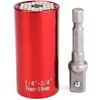Edinstry Universal Socket Wrench Gripper Socket Daptor Drill Adapter 7-19mm Red