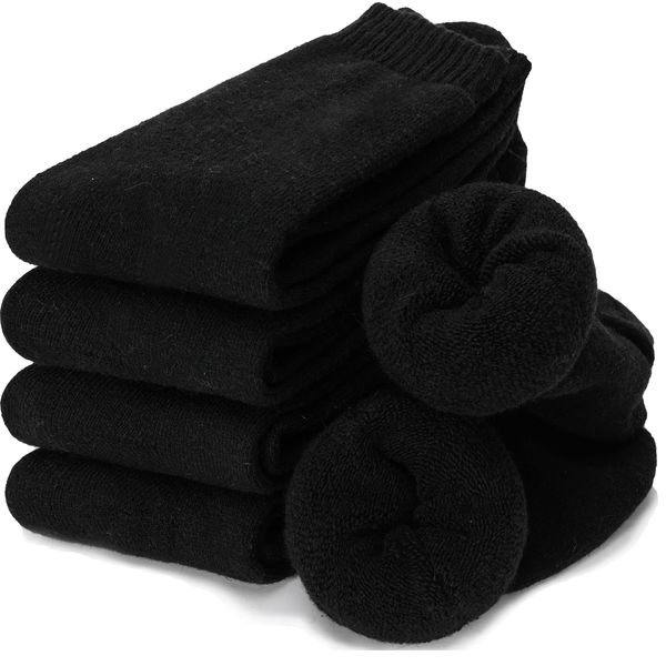PROETRADE Men's Merino Thermal Socks Warm Wool Hiking Socks Thick Wool Socks Breathable Winter Socks, black