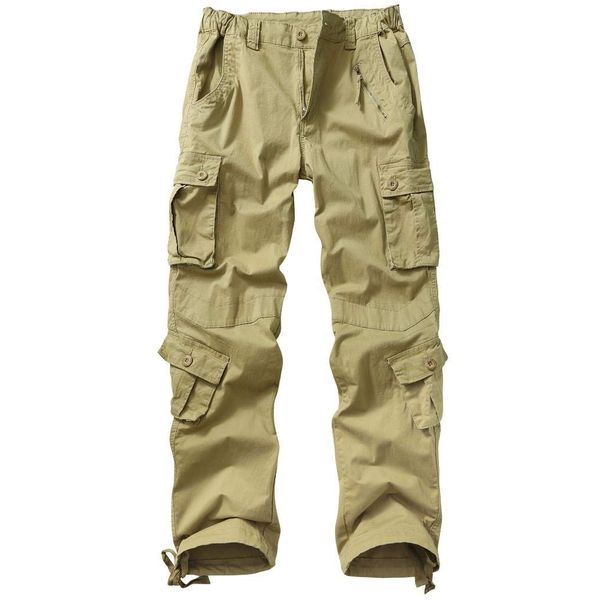 TRGPSG Women's Cargo Pants with Pockets, Outdoor Casual Camo Hiking Pants, Ripstop Construction Work Pants 3209 Khaki