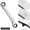 QWORK® 5Pcs Offset Reversible Double Ring Ratchet Spanner Set, 6mm-21mm Metric