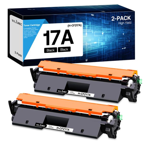 WEAREC Compatible Toner Cartridge Replacement for HP 17A (Black 2 Pack)