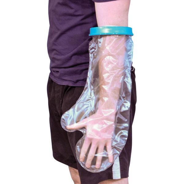 Adult Short Arm Waterproof Cast & Bandage Protector - Reusable Comfortable Cover with Watertight Cuff Seal for Showers & Baths – Ideal for Broken or Injured Hand, Wrist or Arm, Measures 54 x 26 x 14cm