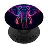African Elephant Synthwave Aesthetic PopSockets Swappable PopGrip