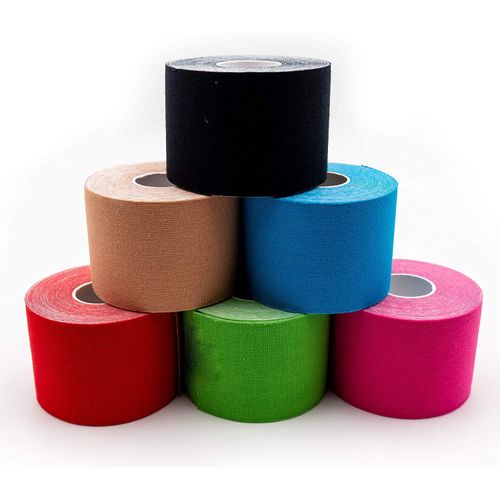 Axion Kinesiology Tapes. Set of 6. Different Waterproof Colours. Skin-Friendly Elastic Self-Adhesive Bandage Physio Tape Ideal for Sports and Everyday Use on Ankle, Back, Neck, Knee, or Shoulder
