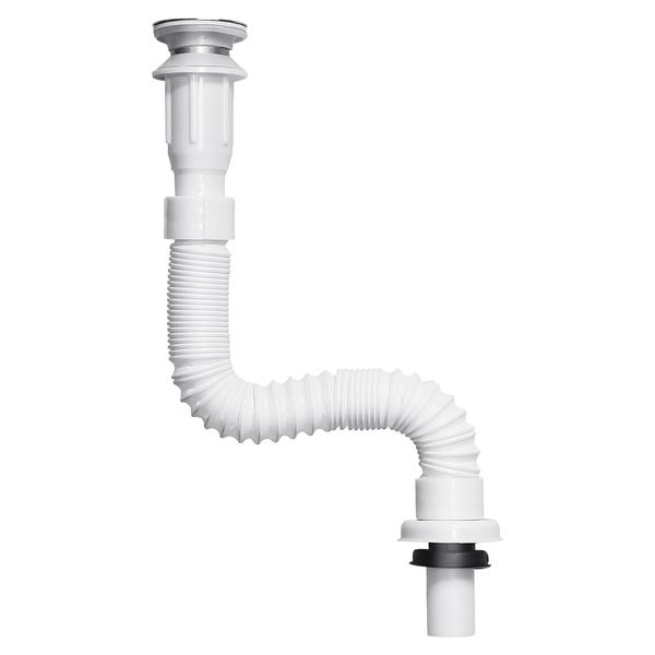 Aleker Flexible Waste Pipe, 1 1/4 Inch Universal Sink Waste Pipe,Extensable Sink Waste Kit, Caravan Waste Pipe, Plastic Drain Pipe Plumbing Fittings for Wash Basin Kitchen Bathroom Sink