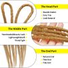 20" Double Ended Dreadlock Extensions 15 Strands Golden Brown DE Soft Synthetic Handmade Braid Dread Extensions