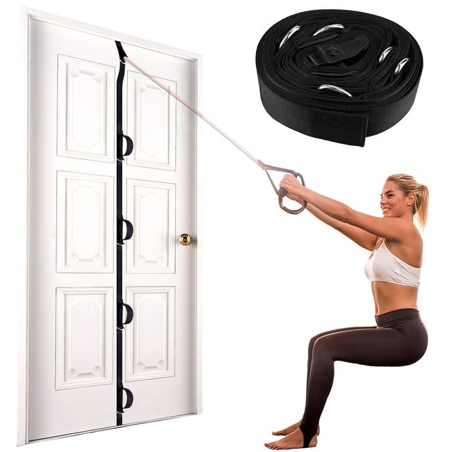 Door Anchor Strap for Resistance Bands, Durable Space Saving Workout Attachment, Easy Setup, Muscle Training Accessories, Nail Free Door Bands Resistance Training Equipment for Building Muscles with Portable Storage Bag, Safe Multi-Point Anchor for Gym an
