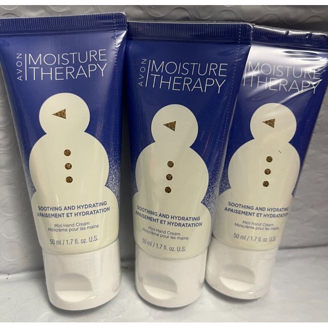 AVON MOISTURE THERAPY SOOTHING AND HYDRATING MINI HAND CREAM TRAVEL SIZE (3PACK)