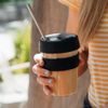 KeepCup Original, Lightweight Reusable Coffee Cup with Splashproof Sipper Lid - 12oz/340ml - Black