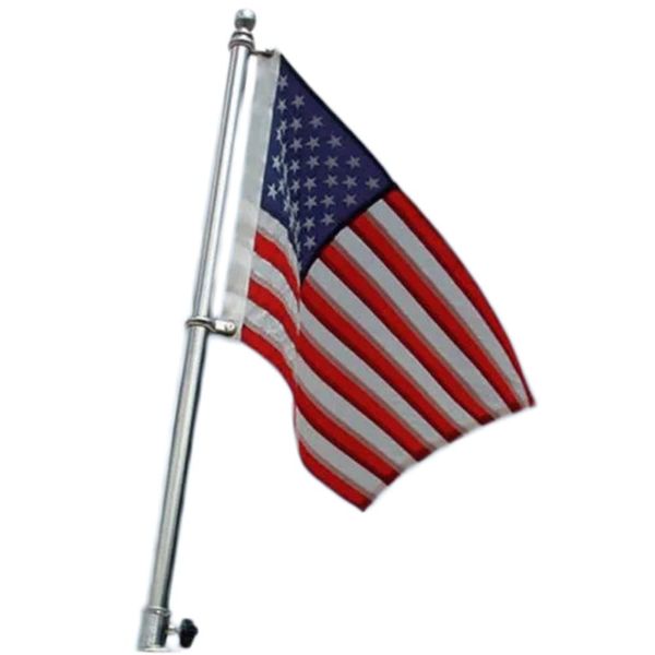 Taylor Made Products Stainless Steel Flag Pole Kit 18'–Made from T304 stainless steel–Adjustable clips for a taut fit–Easy installation to boat gunwale–Mounting base and hardware included–2020109077