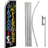 Tattoos & Piercings Black Swooper Flag & 16ft Flagpole Kit/Ground Spike