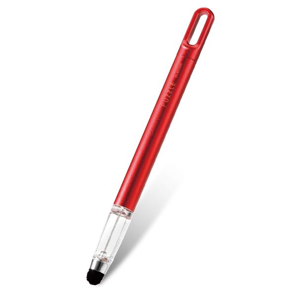 Elecom P-TPGCPZRD Touch Pen [For Puzzle Games] Super Sensitive Type Smartphone/Tablet Compatible, Red
