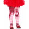 Leg Avenue Children's Striped Tights, Red/White, Medium