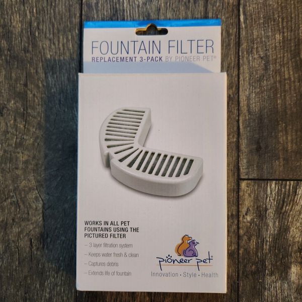 NEW 3-Pack Pioneer Pet Water Fountain Filter Replacement Dog/Cat