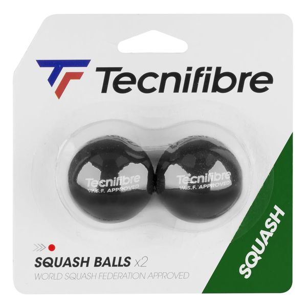 Tecnifibre Single Red Dot Squash Ball (2 Pieces) for Beginners, Training Squash Balls (Pack of 2)