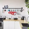 50.4 Inch Pot Bar Rack with 15 Hooks, Pipe Pot Rack Wall Mounted 50.4 inch