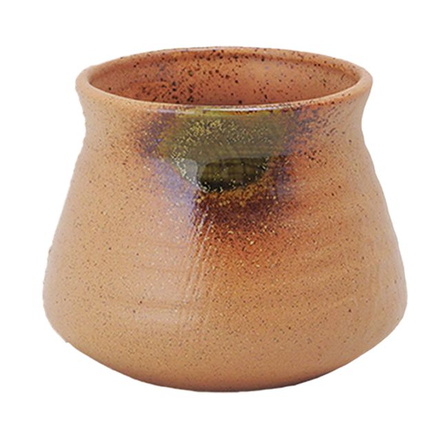 Hatsuyama Kiln YH-281-08 Gara-filled Oudo-Color, 4.7 x 3.7 inches (12 x 9.5 cm), Iga Ash Glaze, Gara-filled (Small)