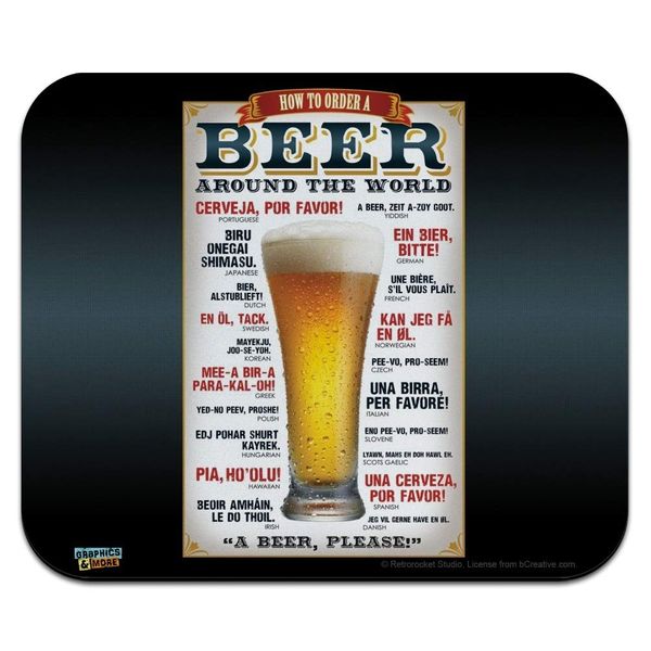 How to Order a Beer Around The World Low Profile Thin Mouse Pad Mousepad