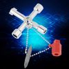 Sheens 10pcs Universal Intersect Key Multifunctional 4 Way Intersect Key Wrenches for Electrical Cupboard Box Water Meter Valve