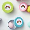 24 x 40mm Round 'Simple Rainbow' Stickers (SK00069829)
