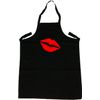 Lipstick Kiss Black Apron (Red Print)