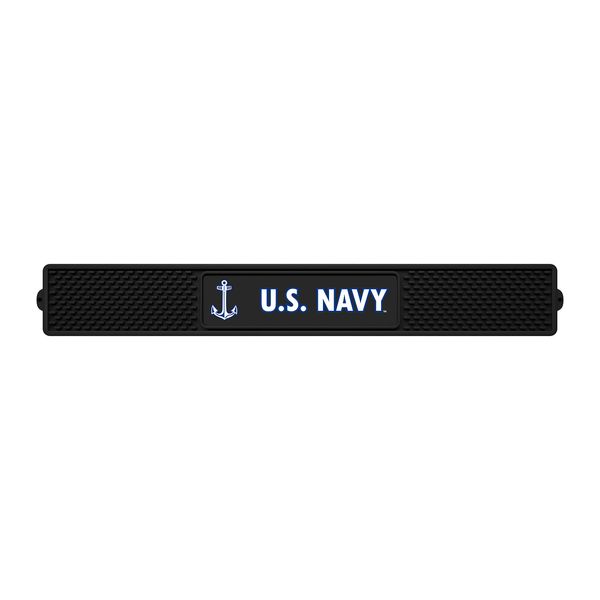 FANMATS 15703 U.S. Navy Drink Bar Mat - 3.25in. x 24in. - Durable Dish Drying Mat, Easy Clean, Counter Mat