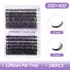 Individual Lashes 240PCS Cluster Lashes Extension D Curl 0.07mm 30D/40D Mixed 12-16mm Lash Clusters Wide Stem Individual Eyelashes Clusters DIY Eyelashes Extensions(30D+40D-0.07-D-MIX12-16)