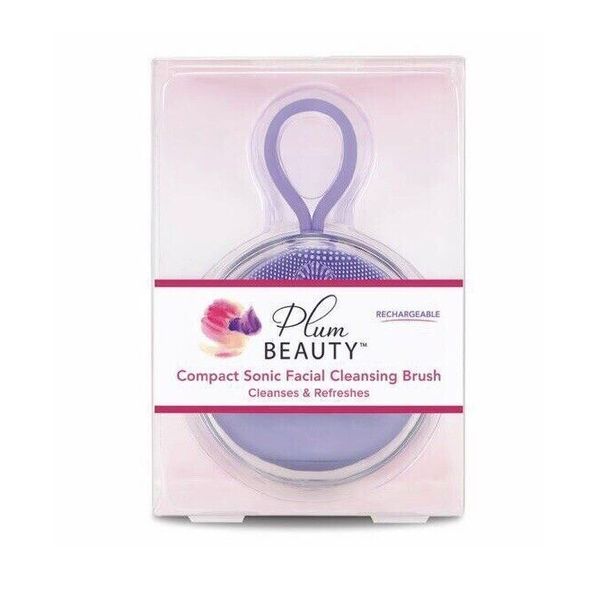 Plum Beauty Compact  Sonic Facial Cleansing Brush - 1ct Rechargeable 3 Speeds