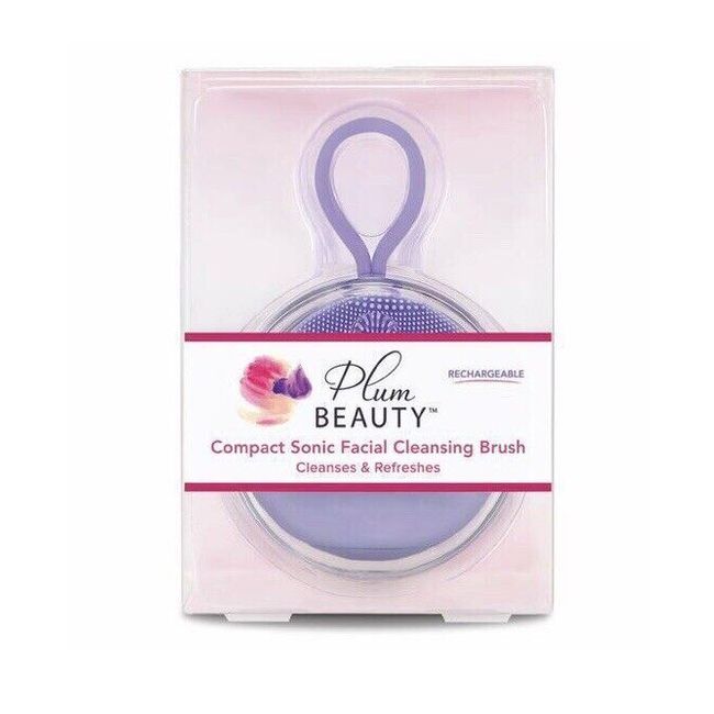 Plum Beauty Compact  Sonic Facial Cleansing Brush - 1ct Rechargeable 3 Speeds