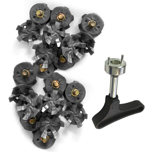 Dtoterul Golf Shoe Spikes Pack of 20 Golf Spikes with Handheld Golf Shoe Spike Cleats Replacement Universal Non-Slip Golf Shoes Golf Palm Spike Track and Field Spikes for Golf Shoe Spikes