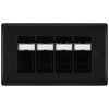 Matt Black Quad 4 Gang RJ45 Data Socket Black Inserts NFBRJ454