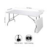Folding Table 6 Ft Foldable Table, Portable with Lock & Carrying Handle White