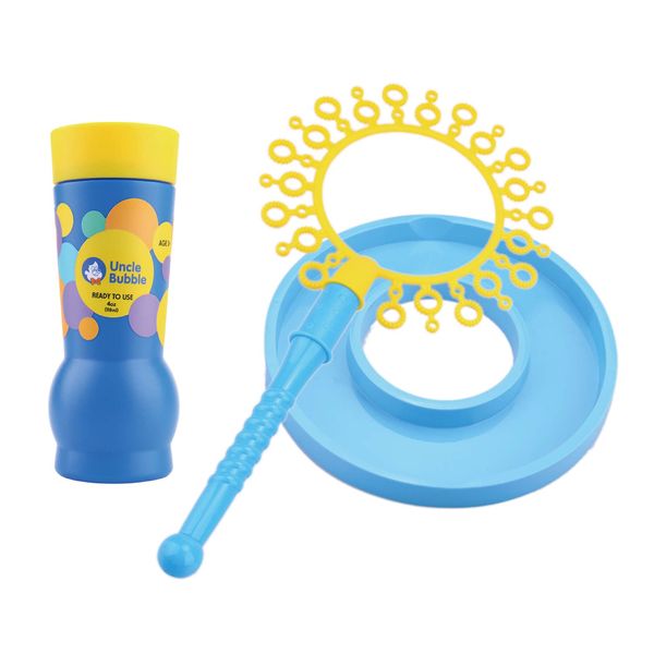 Uncle Bubble Fantasy Bubbling Wand for Tricks, Sculptures and Bubble Art - Makes Bubbles of Many Sizes - Includes Bubble Liquid and Dipping Tray