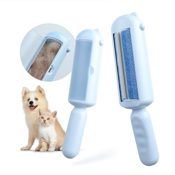 Baytion Pet Hair Remover Roller, Reusable Cat Hair Remover - Self-Cleaning Dog Hair Remover for Couch Furniture, Rugs, Car Seats, Bedding and Sofa，Light and Portable, blue