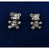 Sterling Silver TINY 10x7mm Teddy Bear Stud Studs Earrings! Very Detailed!
