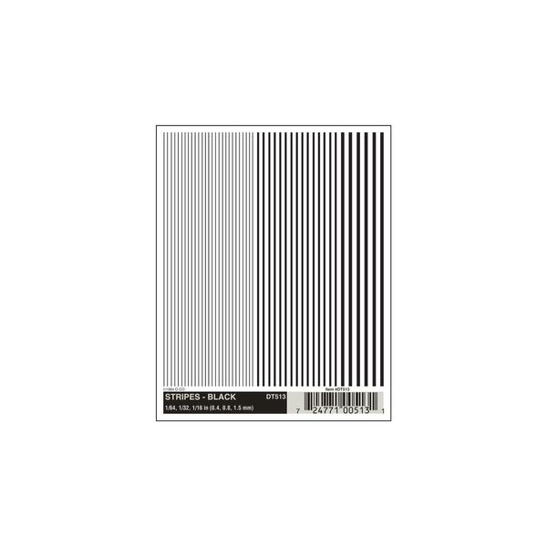 Woodland Scenics Stripes Black Dry Transfer Decals