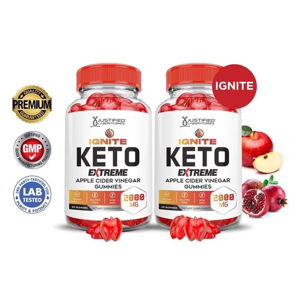 Ignite Keto Extreme ACV Gummies 2000MG Apple Cider Vinegar 120 Gummys