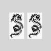 Oottati 2 Sheets Small Tiny Temporary Tattoo Stickers Hand Black Dragon Totem