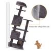 55" Cat Tree Cat Scratching Condo Kitten Tower Playhouse W/ Cave & Ladders